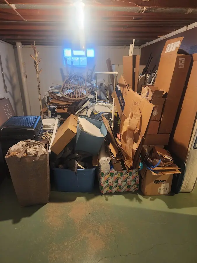 Roll-off dumpster container at job site for 6 Yard Dumpster Rental in Edwardsville